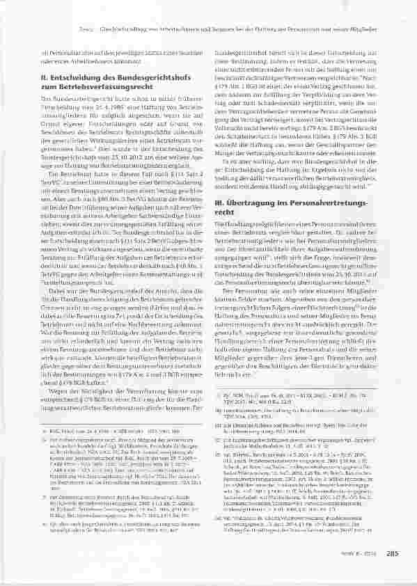 Vorschauseite 2: Gleichbehandlung von Arbeitnehmern und Beamten bei der Haftung des Personalrats und seiner Mitglieder