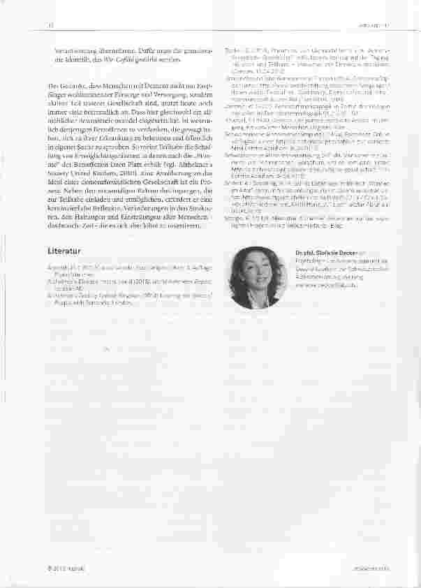 Vorschauseite 4: Demenzfreundliche Gemeinde ein Wertewandel