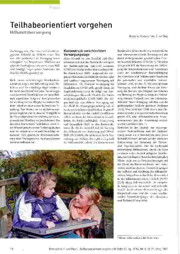 Vorschauseite 1: Teilhabeorientiert vorgehen