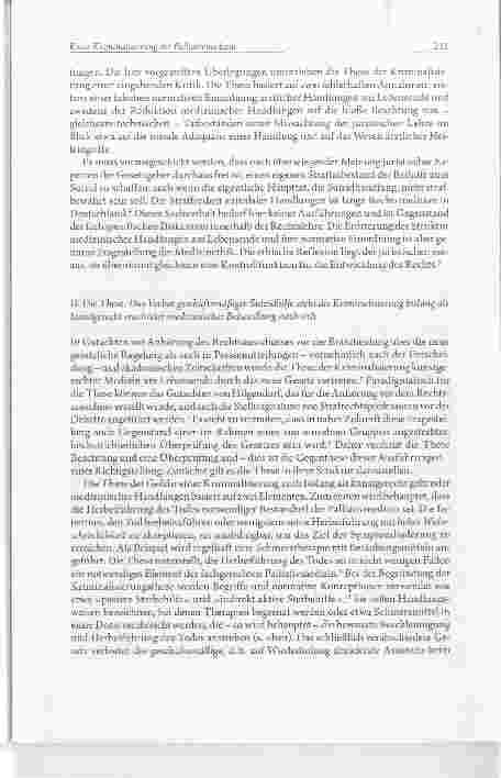 Vorschauseite 3: Keine Kriminalisierung der Palliativmedizin - Ein Nachtrag zur Entscheidung des Bundestages, geschäftsmäßige Suizidassistenz zu verbieten