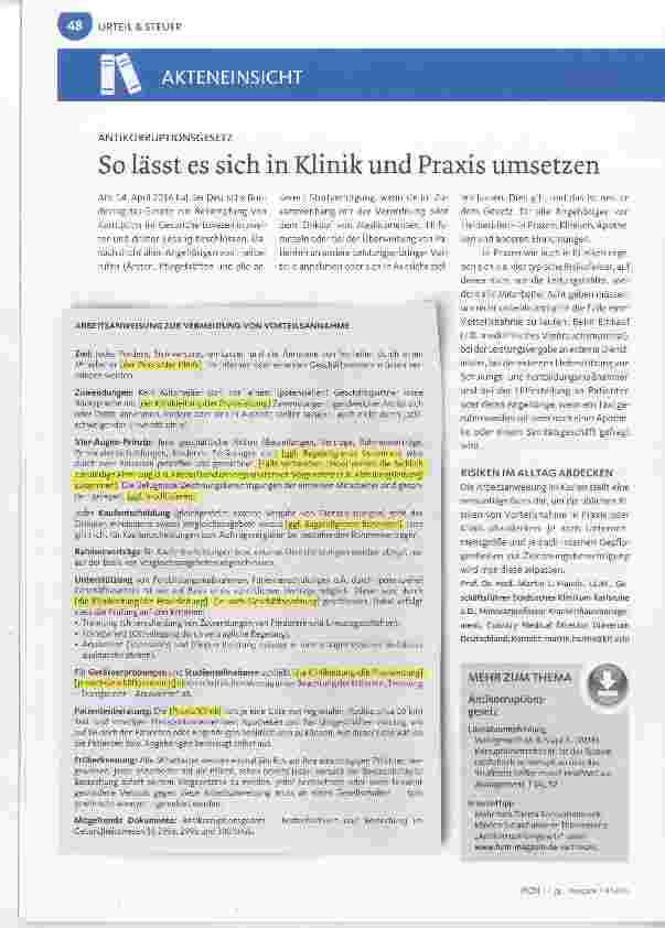 Vorschauseite 1: So lässt es sich in Klinik und Praxis umsetzen