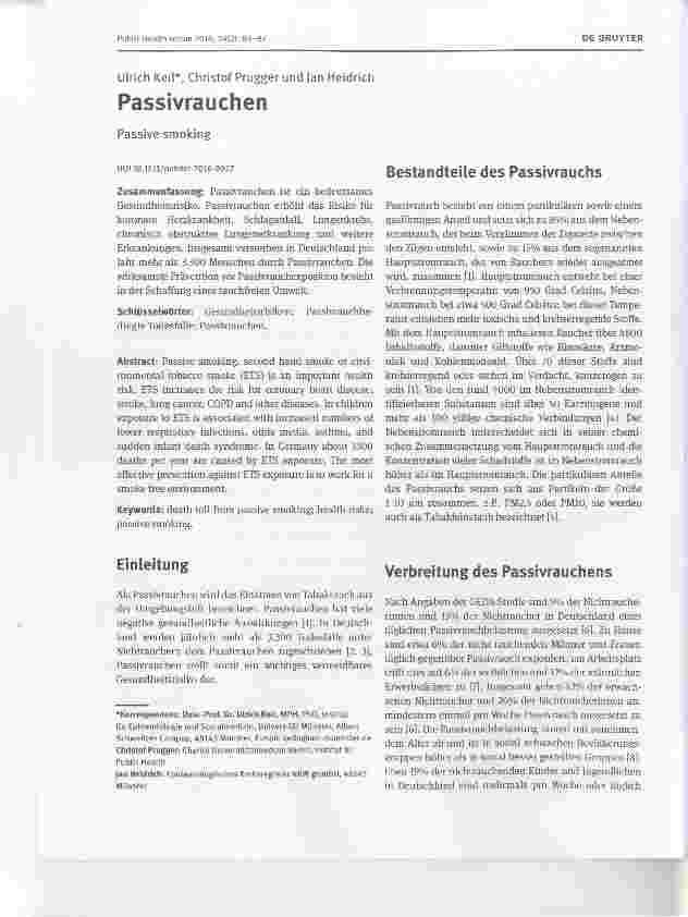 Vorschauseite 1: Passivrauchen