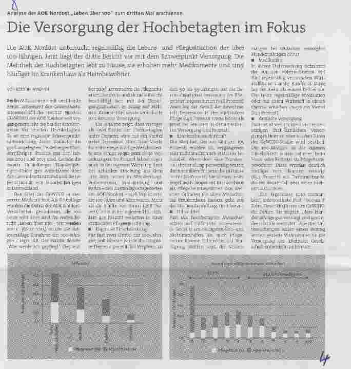 Vorschauseite 1: Die Versorgung der Hochbetagten im Fokus