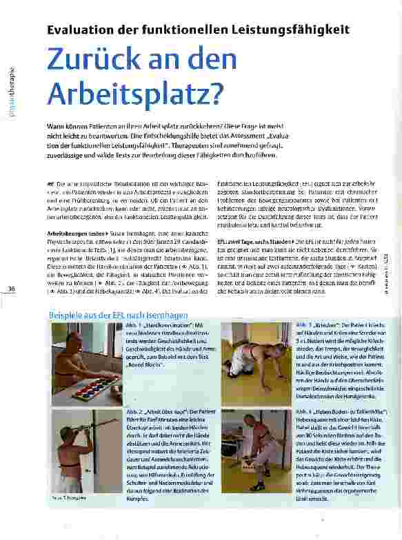 Vorschauseite 1: Zurück an den Arbeitsplatz?Evaluation der funktioneilen Leistungsfähigkeit