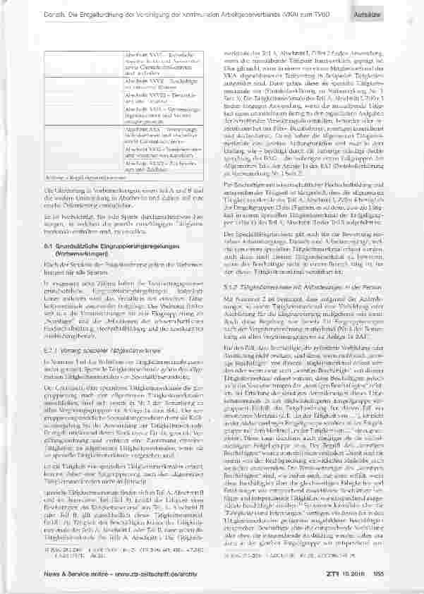Vorschauseite 5: Die Entgeltordnung der Vereinigung der kommunalen Arbeitgeberverbände (VKA) zum TVÖD Teil 1