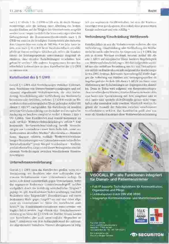 Vorschauseite 2: Kartellrechtliche Bewertung von Krankenhauskooperationen Teil 1