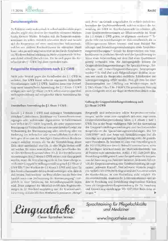 Vorschauseite 4: Kartellrechtliche Bewertung von Krankenhauskooperationen Teil 1