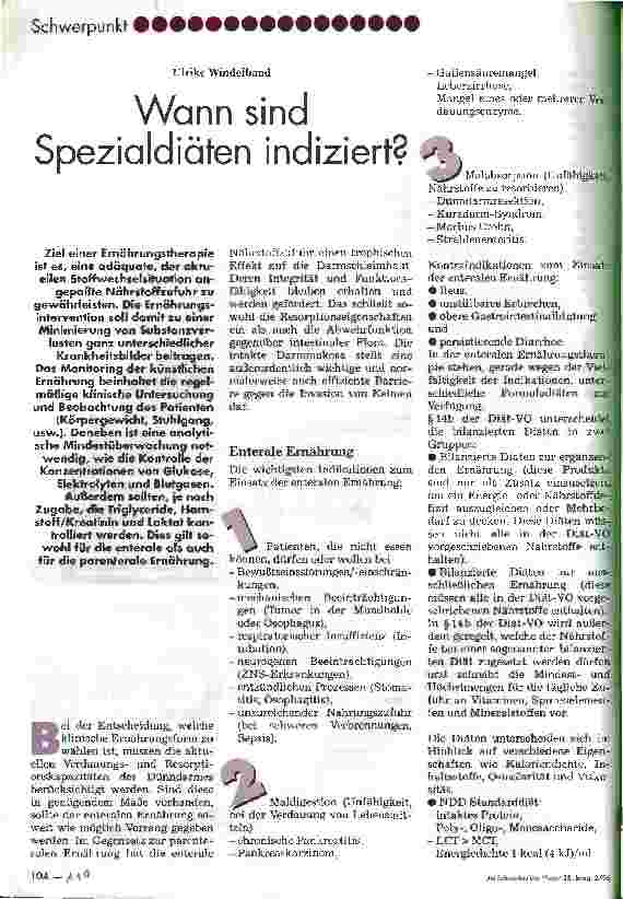 Vorschauseite 1: Wann sind Spezialdiäten indiziert?