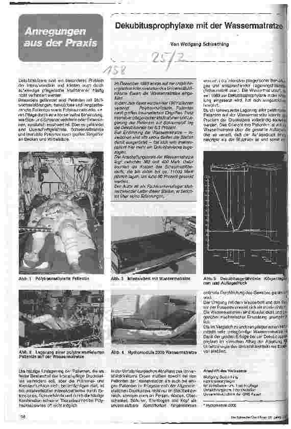 Vorschauseite 1: Dekubitusprophylaxe mit der Wassermatratze