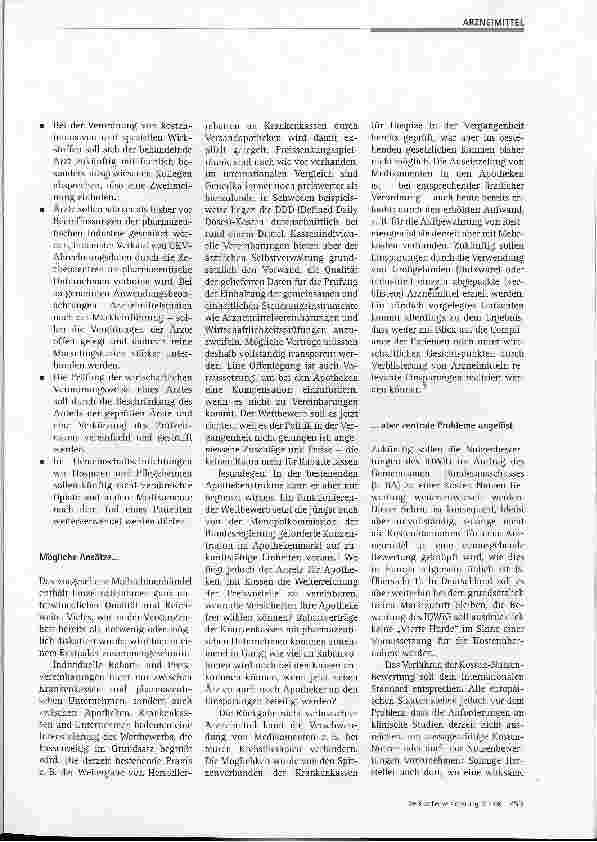 Vorschauseite 2: Reformvorschläge Arzneimittelbereich: Von Europa lernen
