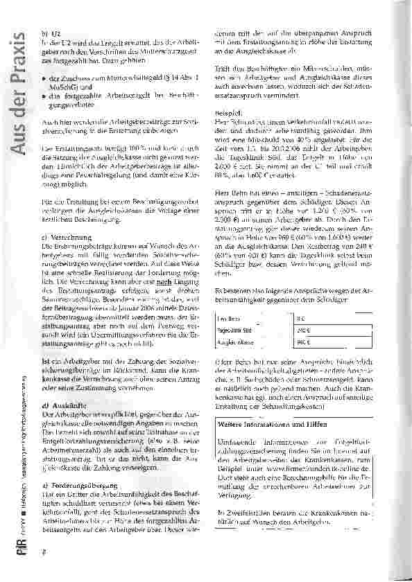 Vorschauseite 6: Neuregelung der Entgeltfortzahlungsversicherung