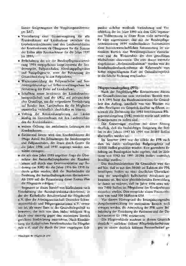 Vorschauseite 2: Tätigkeitsbericht des Katholischen Berufsverbandes für Pflegeberufe e. V. für die Zeit vom 1. Januar bis 31. Dezember 1995