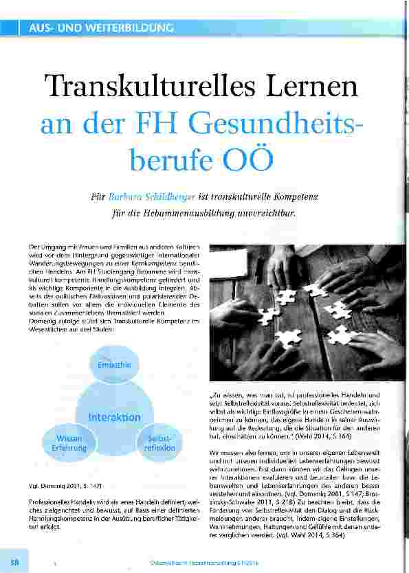 Vorschauseite 1: Transkulturelles Lernen an der FH Gesundheitsberufe OÖ