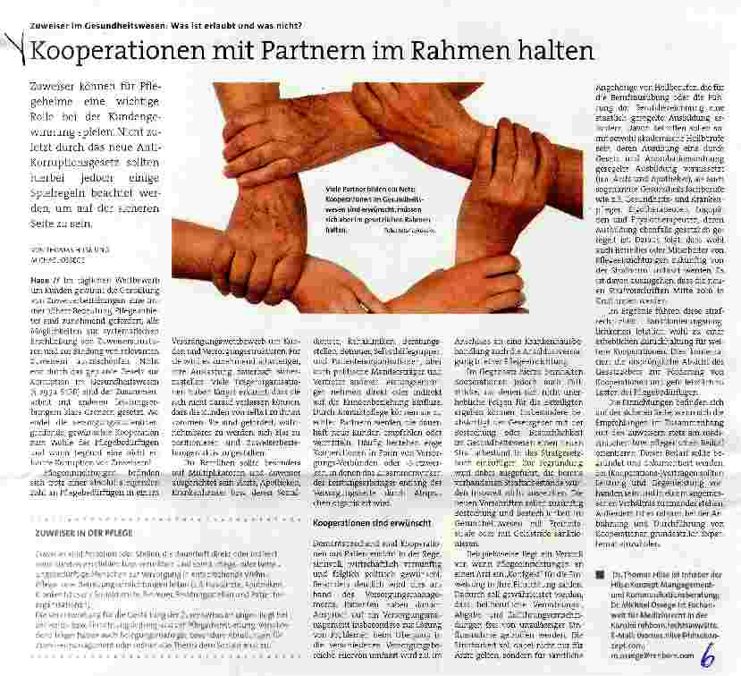 Vorschauseite 1: Kooperationen mit Partnern im Rahmen halten