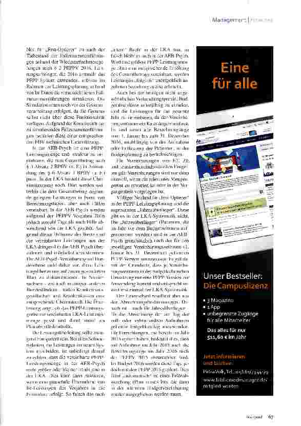 Vorschauseite 4: PEPP-Budgetverhandlungen 2016 Die Kür vor der Pflicht