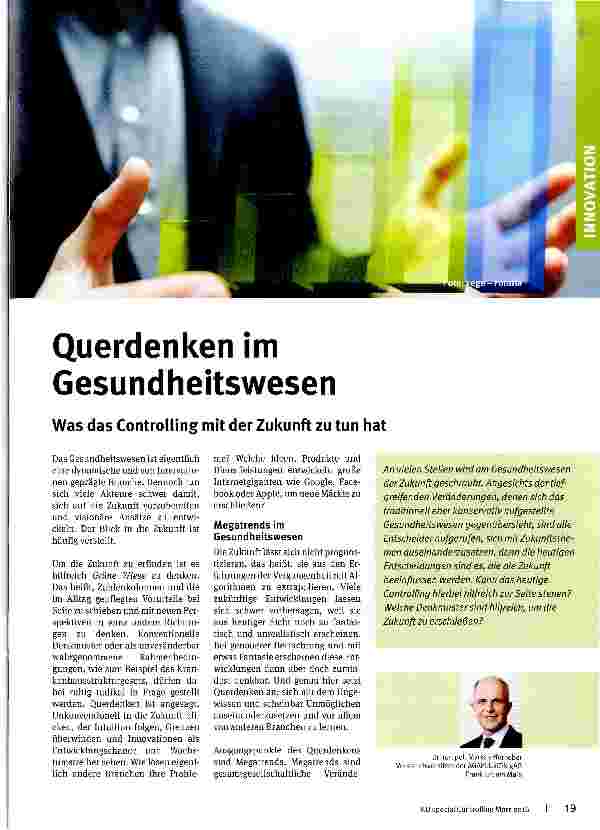 Vorschauseite 1: Querdenken im Gesundheitswesen