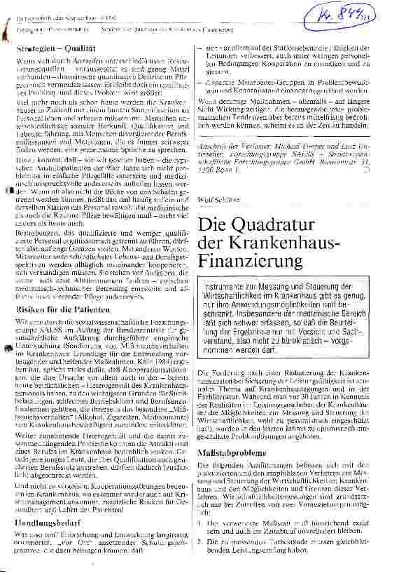 Vorschauseite 1: Die Quadratur der Krankenhausfinanzierung