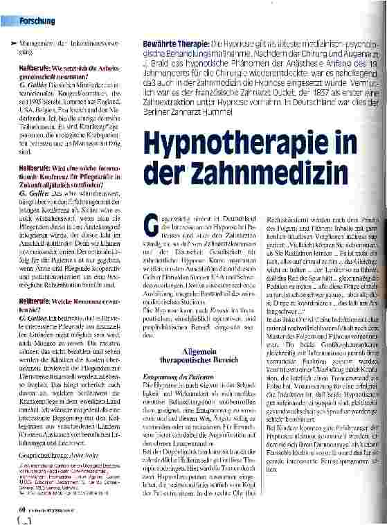 Vorschauseite 1: Hypnotherapie in der Zahnmedizin