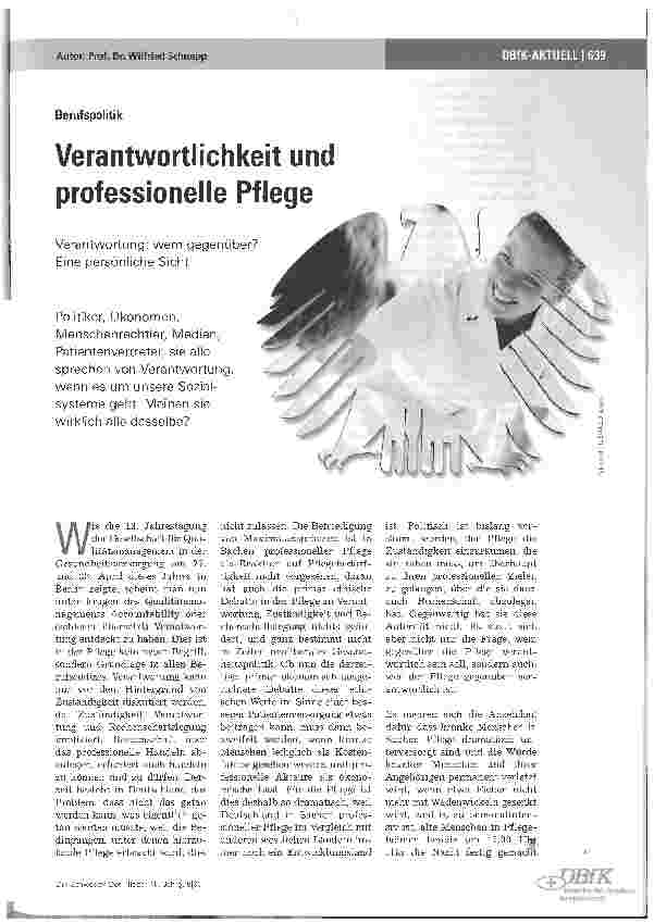 Vorschauseite 1: Verantwortlichkeit und professionelle Pflege