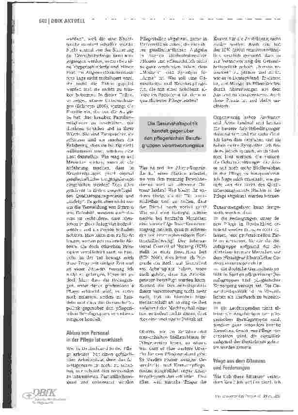 Vorschauseite 2: Verantwortlichkeit und professionelle Pflege