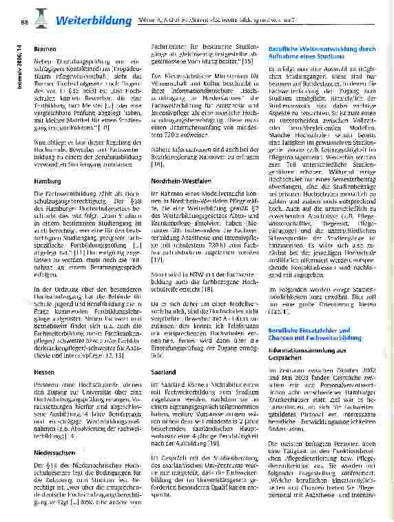 Vorschauseite 3: Anästhesie/Intensivfachweiterbildung und was nun? Qualifikation und berufliche Perspektiven -eine kleine Informationssammlung