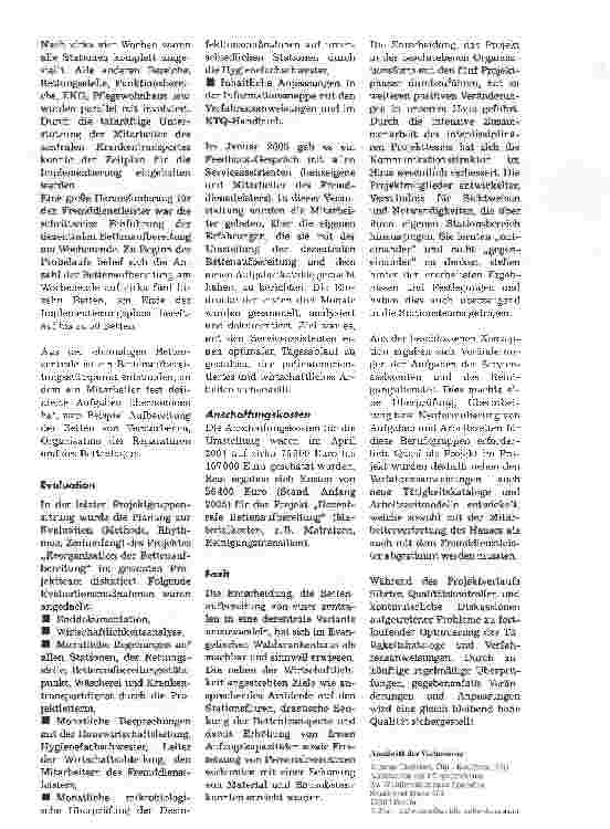 Vorschauseite 5: Alternative für die AufbereitungVon der zentralen maschinellen zur dezentralen manuellen Bettenaufbereitung