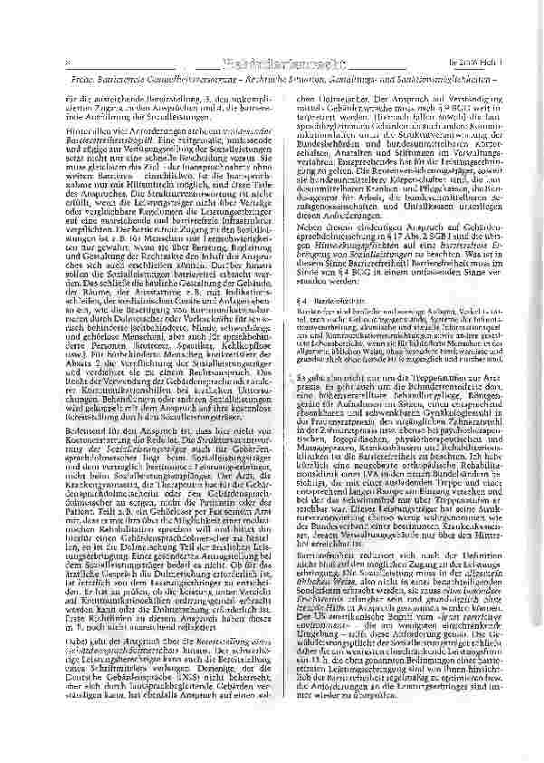 Vorschauseite 2: Barrierefreie Gesundheitsversorgung - Rechtliche Situation, Gestaltungsund Sanktionsmöglichkeiten -