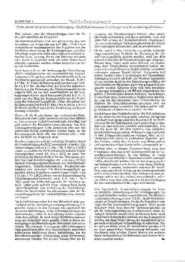 Vorschauseite 3: Barrierefreie Gesundheitsversorgung - Rechtliche Situation, Gestaltungsund Sanktionsmöglichkeiten -