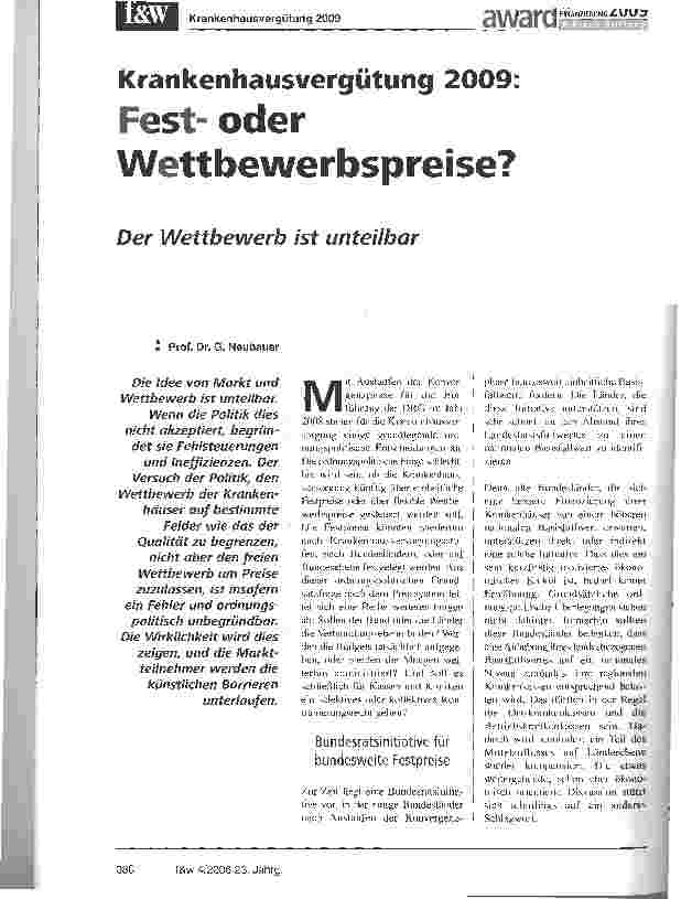 Vorschauseite 1: Festoder Wettbewerbspreise?