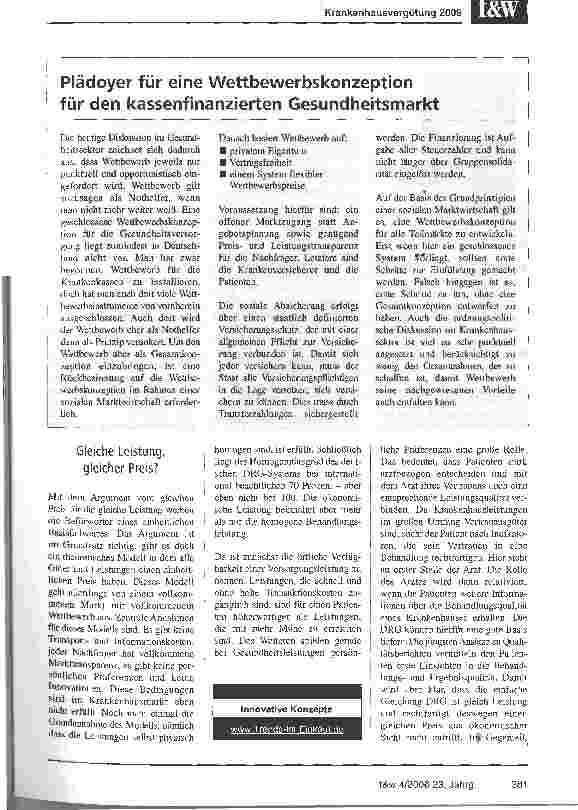 Vorschauseite 2: Festoder Wettbewerbspreise?