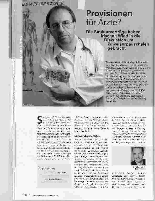 Vorschauseite 1: Provisionenfür Ärzte?