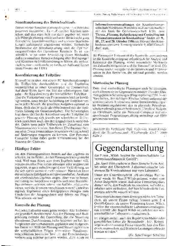 Vorschauseite 3: Planung, Budgetierung und Controlling mit PC im Krankenhaus