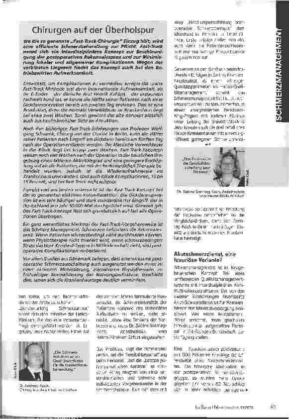 Vorschauseite 5: Qualitätsindikator Schmerz - Werden die medizinökonomischen Effekte des Schmerzmanagements überschätzt?