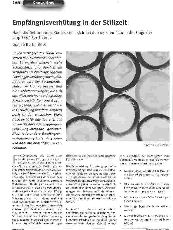 Vorschauseite 1: Empfängnisverhütung in der Stillzeit