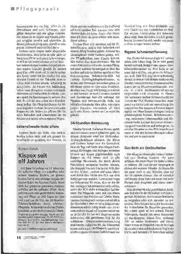 Vorschauseite 2: Luciano konnte zu Hause leben und sterben