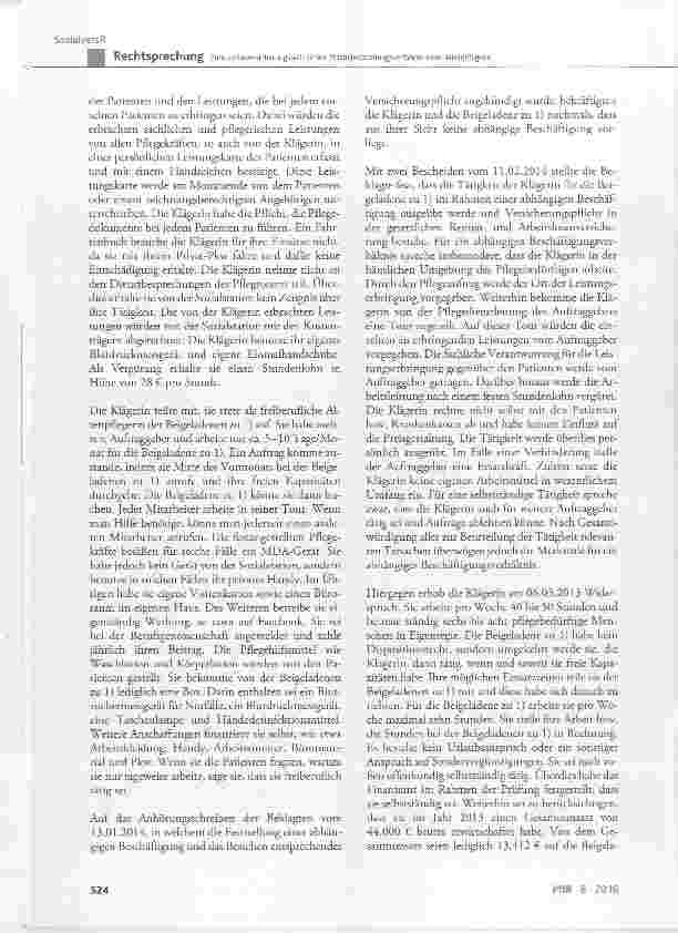 Vorschauseite 3: Zum sozialversicherungsrechtlichen Statusfeststellungsverfahren einer Altenpflegerin