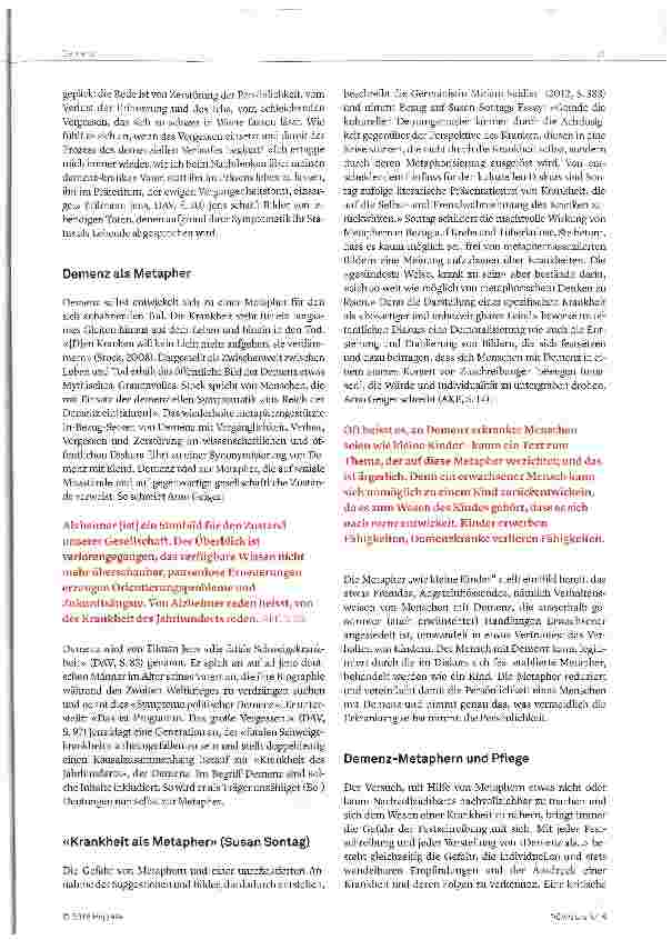 Vorschauseite 2: Demenz und Metapher Tendenz und Gefahr
