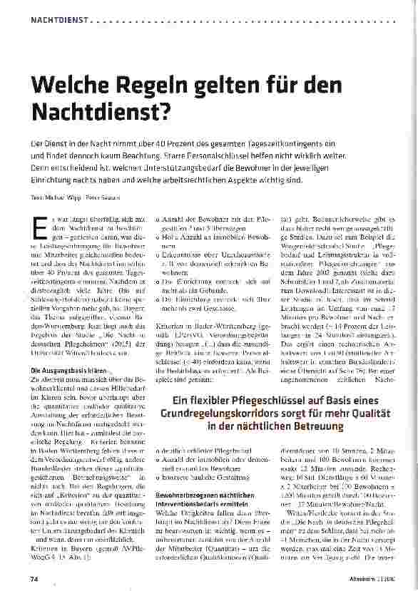 Vorschauseite 1: Welche Regeln gelten für den Nachtdienst?
