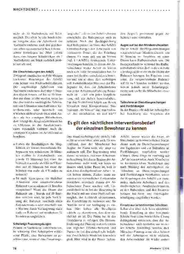 Vorschauseite 5: Welche Regeln gelten für den Nachtdienst?