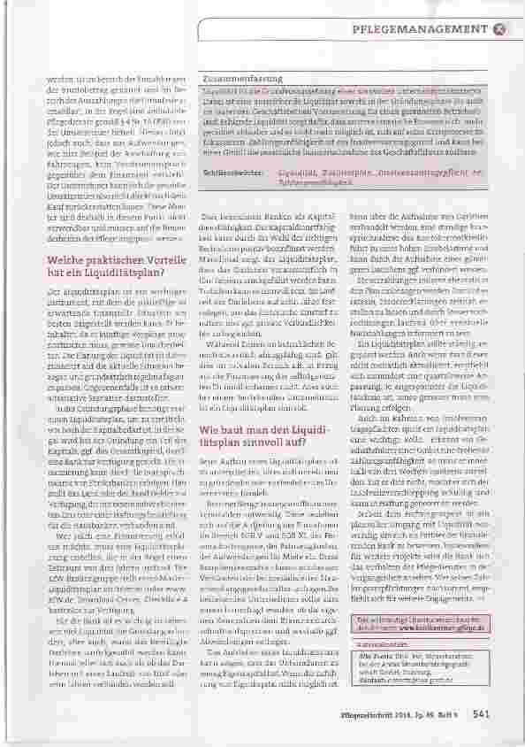 Vorschauseite 3: Die Bedeutung der Liquiditäts-planung im Betrieb
