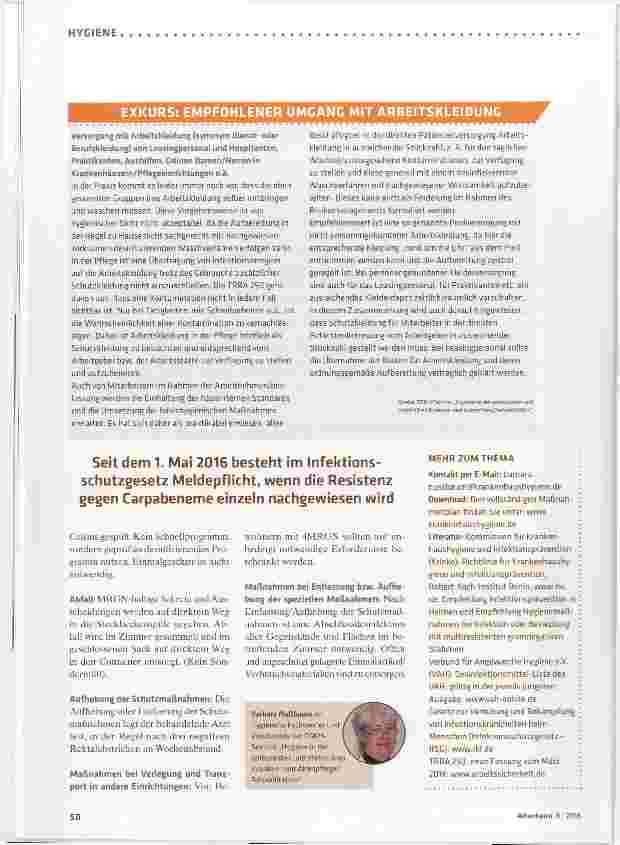 Vorschauseite 5: Aktueller Maßnahmenplan für multiresistente Erreger