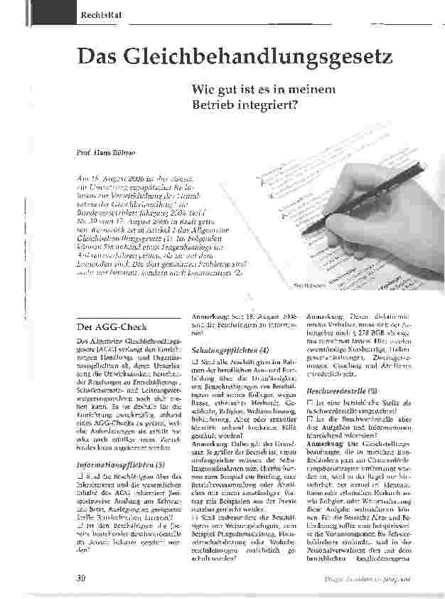 Vorschauseite 1: Das Gleichbehandlungsgesetz
