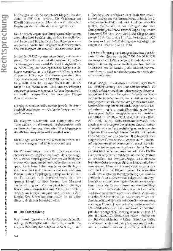 Vorschauseite 3: Anspruch eines Heimbewohners auf Rückzahlung von Verpflegungsgeld bei Aufnahme von Sondennahrung