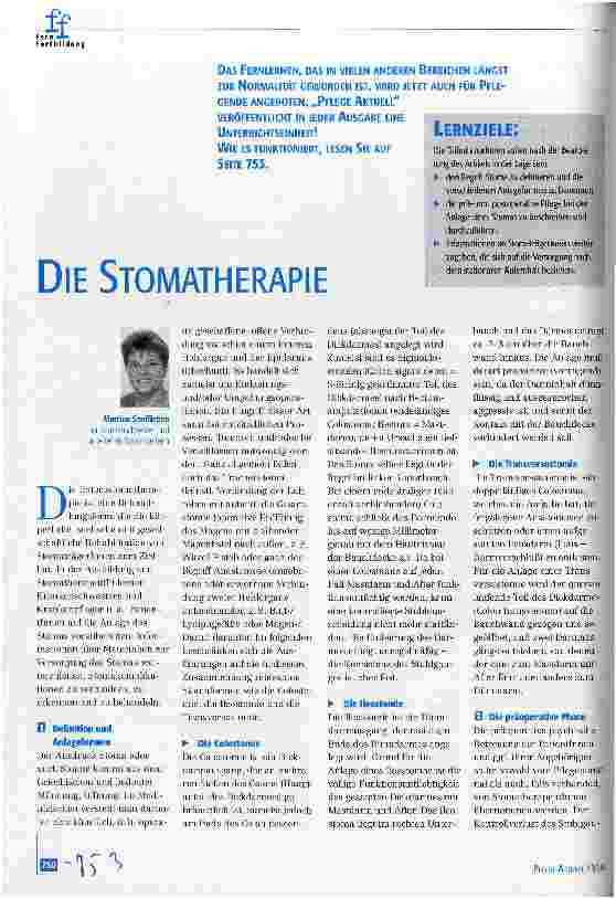 Vorschauseite 1: Die Stomatherapie