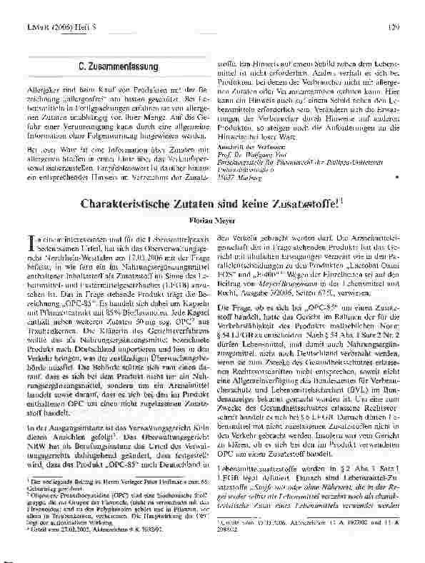 Vorschauseite 1: Charakteristische Zutaten sind keine Zusatzstoffe!