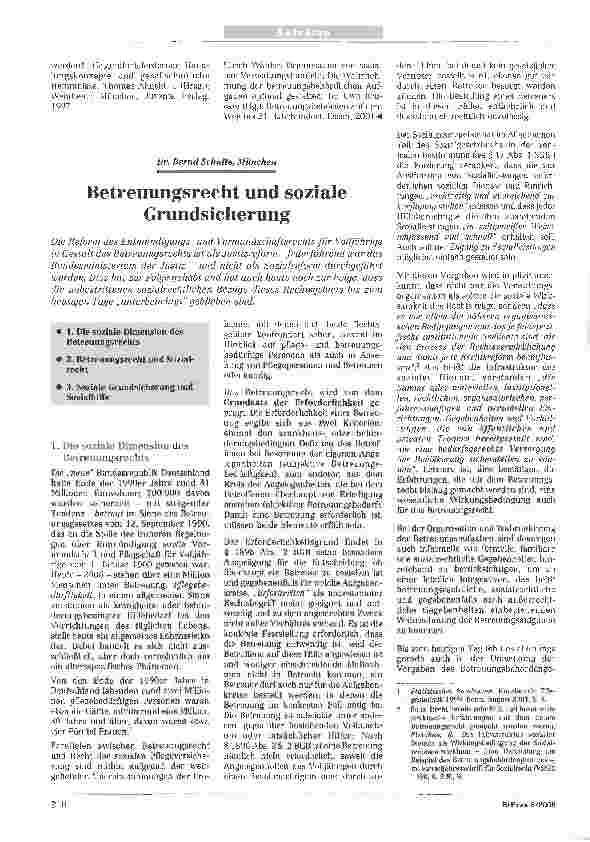 Vorschauseite 1: Betreuungsrecht und soziale Grundsicherung