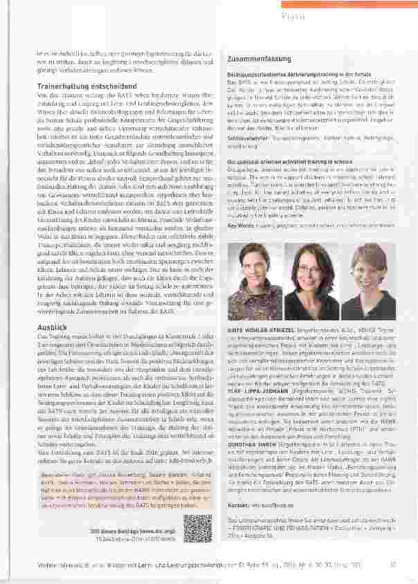 Vorschauseite 4: Kinder mit Lernund Leistungsschwierigkeiten unterstützen Betätigungsorientiertes Aktivierungstraining in der Schule (BATS)