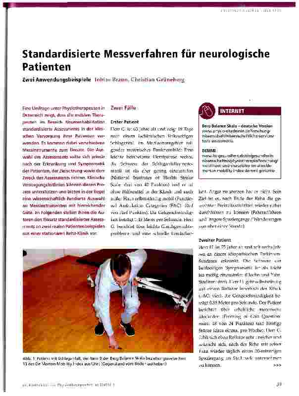 Vorschauseite 1: Standardisierte Messverfahren für neurologische Patienten