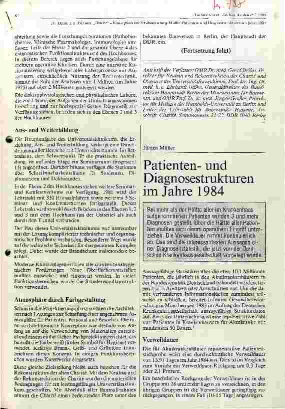 Vorschauseite 6: Die Berliner Charite Konzeption der Neuplanung