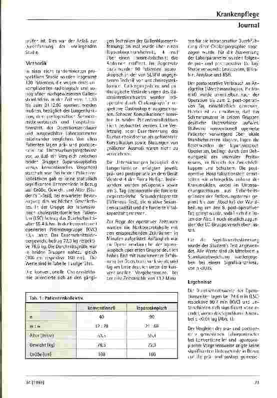 Vorschauseite 2: Vergleichende Untersuchung nach konventioneller und laparoskopischer Entfernung der Gallenblase
